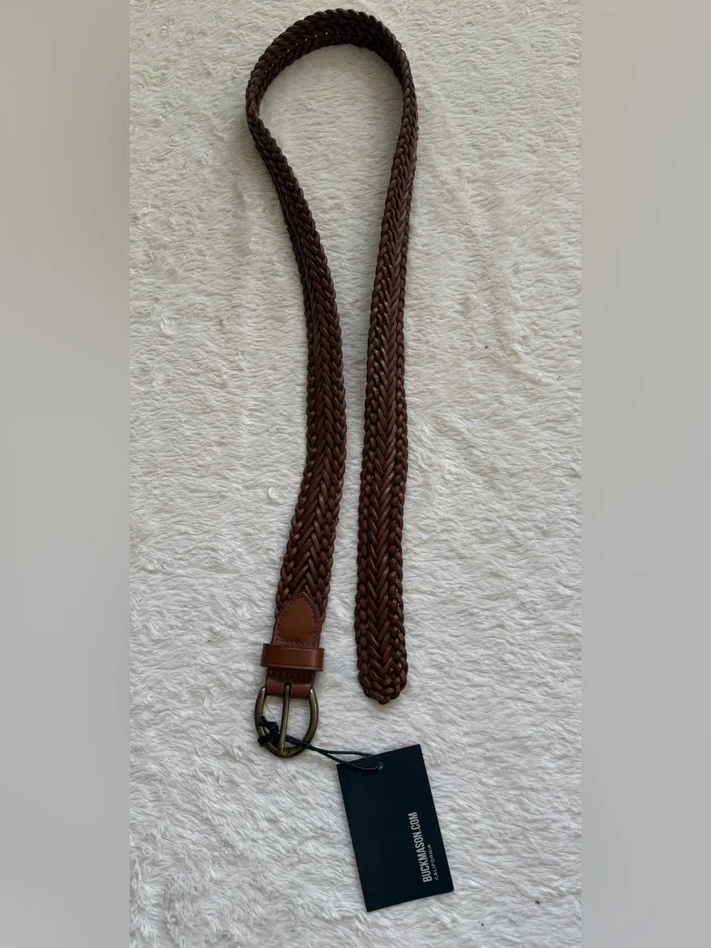 Buck Mason Braided Leather Belt 32 NWT